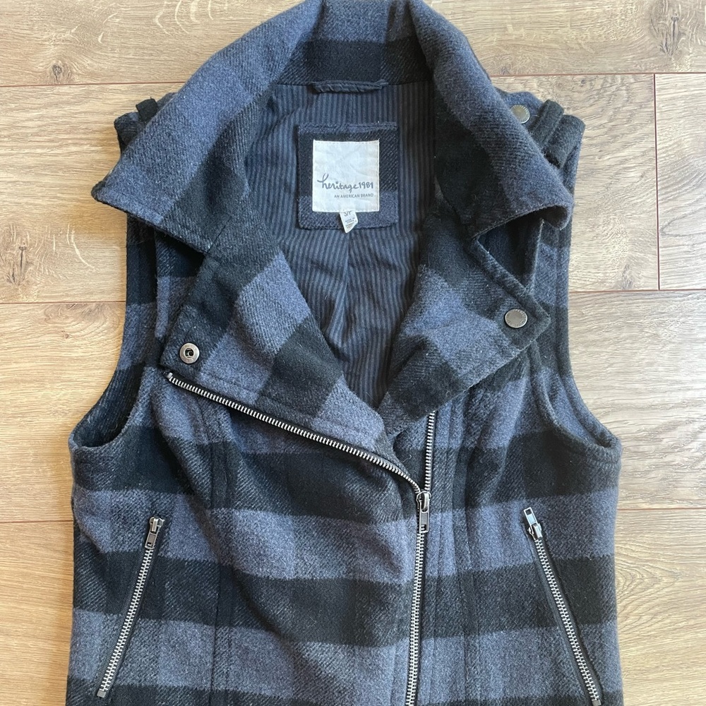 Plaid Moto Vest